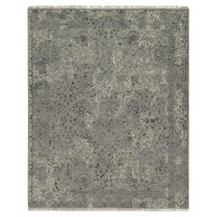 8'x10'1" Gray Broken & Erased Kashan Design Pure Wool Hand Knotted Oriental Rug