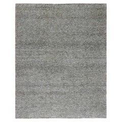 8'x10'1" Grigio, Tappeto dal design moderno, in lana naturale non colorata, annodato a mano