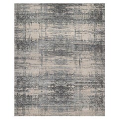 8
x10
1" Ivory Hand Knotsted Abstract Modern Design Natural Undyed Wool Rug (tapis de laine non teintée)