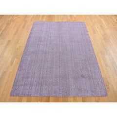 8'x10'1" Liserian Purple, Hand Loomed, Pure Wool, Tone on Tone, Oriental Rug