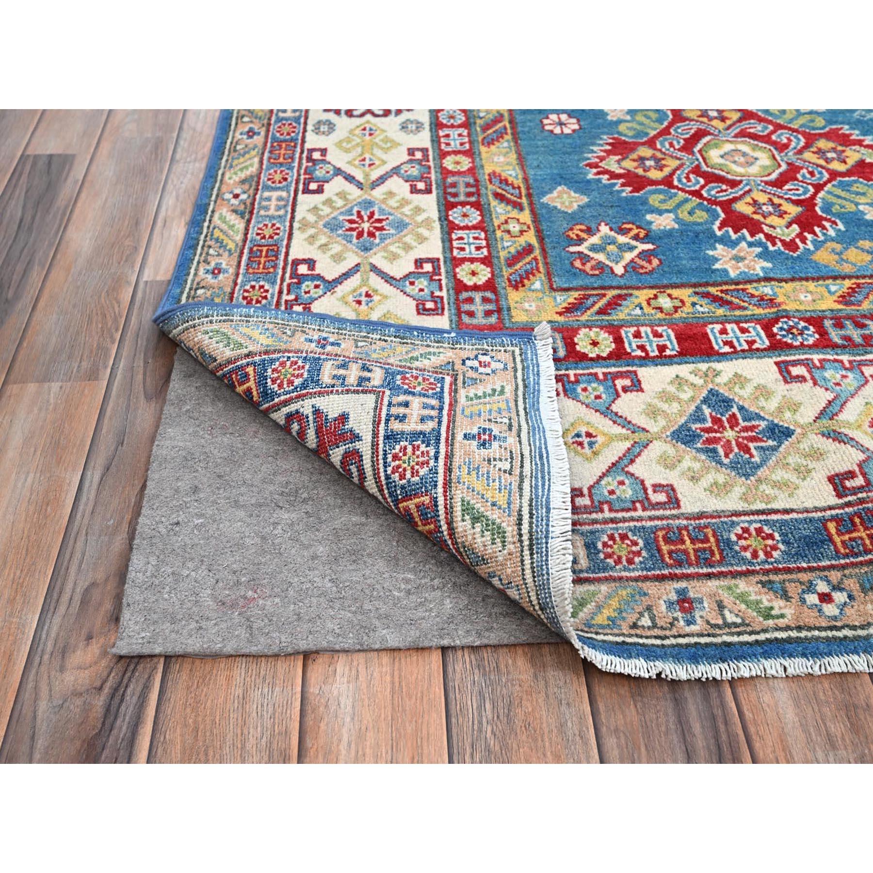 Afghan Tapis oriental noué à la main Navagio Bay Blue Wool Kazak 8'x10'1