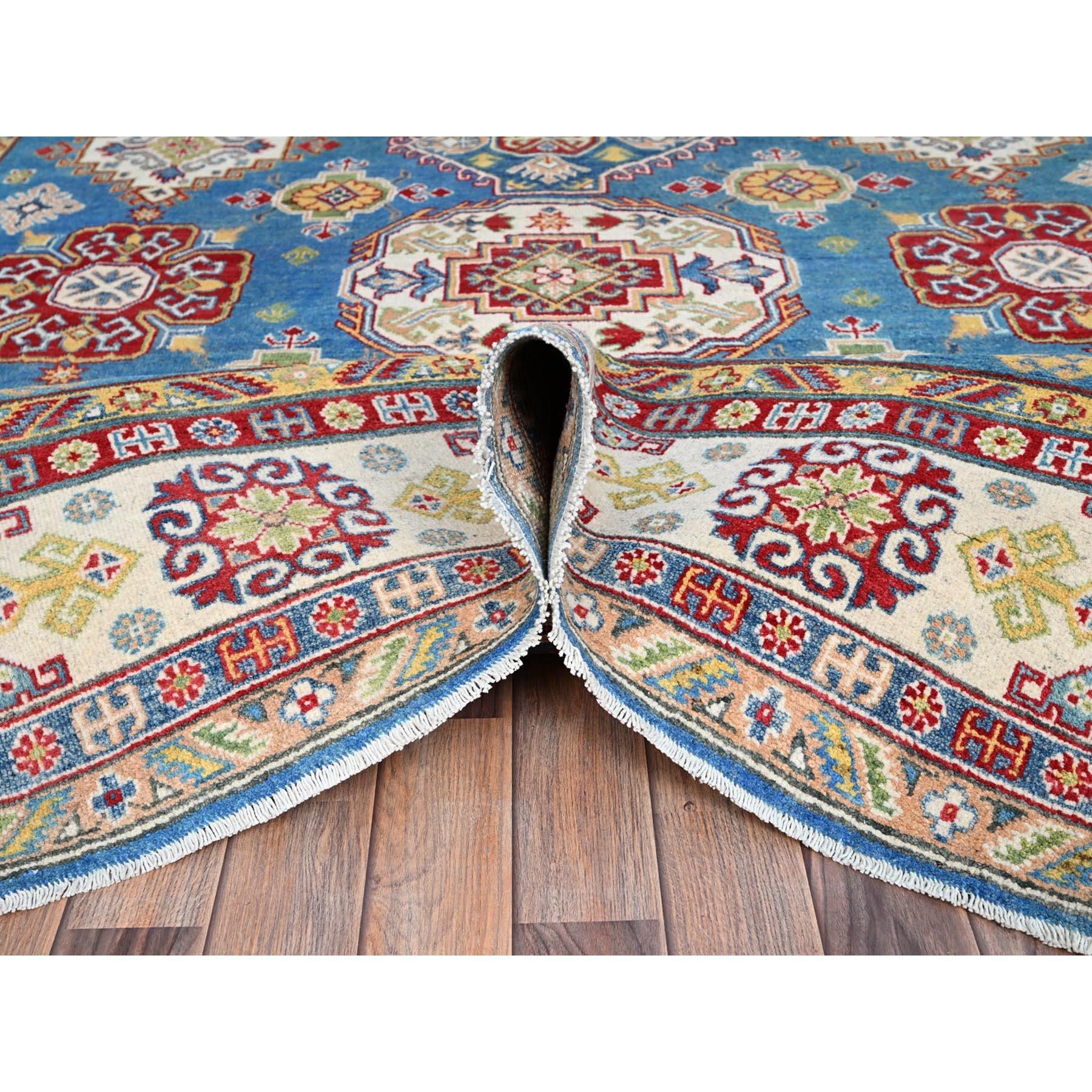 Noué à la main Tapis oriental noué à la main Navagio Bay Blue Wool Kazak 8'x10'1
