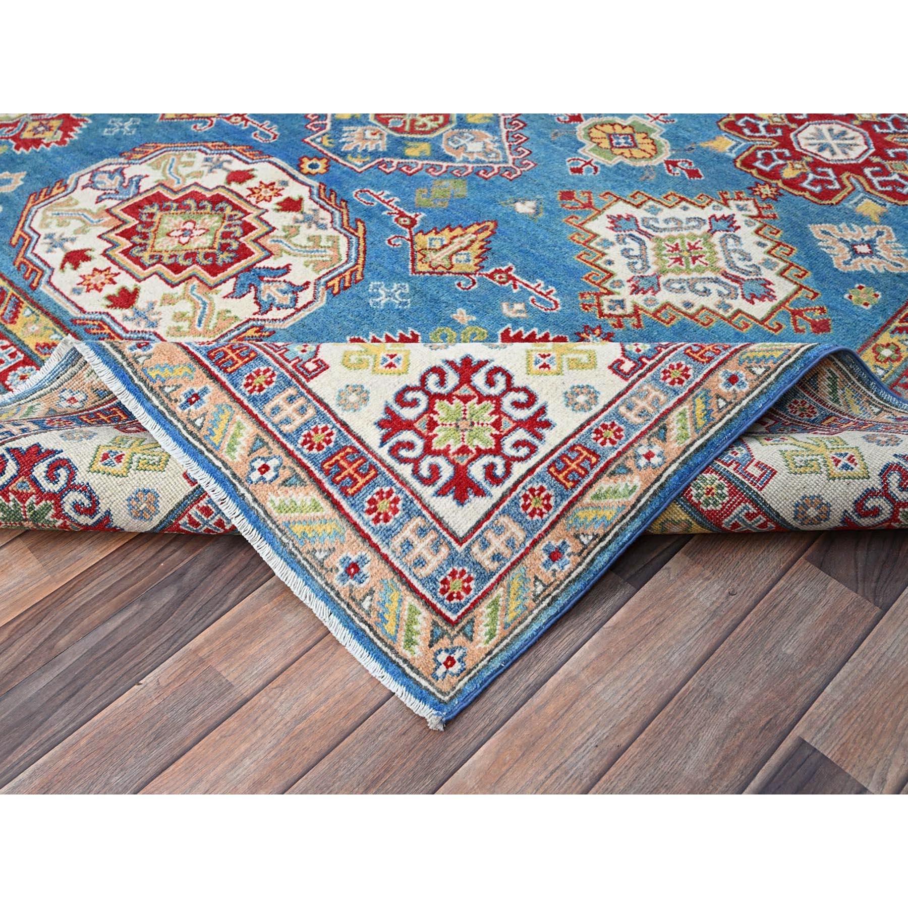 Tapis oriental noué à la main Navagio Bay Blue Wool Kazak 8'x10'1