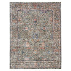 8
x10
1" Taupe, Handgeknüpft, Persische Schriftrollen Blatt und Blume Design, Teppich