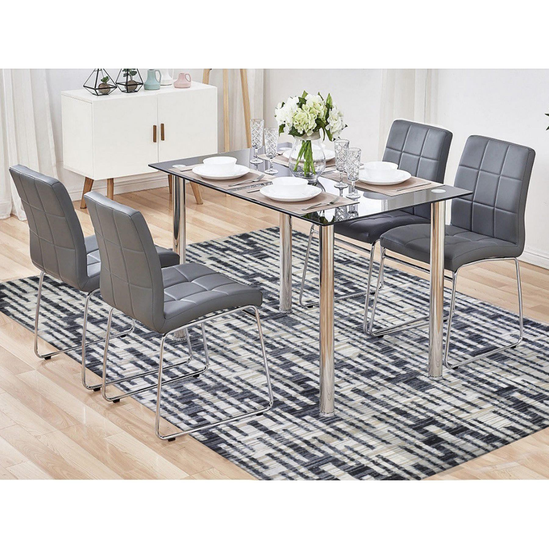 This is a truly genuine one-of-a-kind Zig Zag Design Black and White Pure Silk and Textured Wool Extremely Durable Oriental Rug. It has been Knotted for months and months in the centuries-old weaving craftsmanship techniques by expert