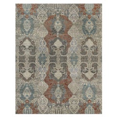 8
x10
2" Agate Gray, Wool and Silk, Jewelry Design, Hand Knotted, Oriental Rug