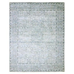 8'x10'2" Gray 14th Century Influence Mamluk Design Hand Knotted Pure Wool Rug