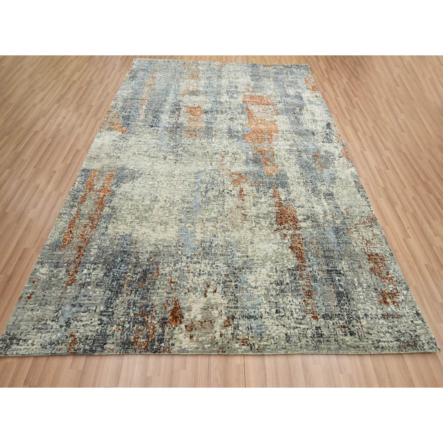 Vert artichaut, abstrait avec design galaxie, nœud persan, pure laine, noué à la main, densément tissé, tapis oriental
Matières premières : Laine
Latex : Pas de poils 
hauteur : 0,25 pouces
Style : Contemporain
Couleur primaire : vert
Couleurs