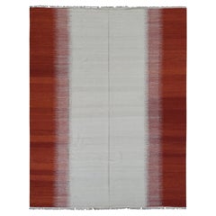 8'x10'2" Ivory, 100% Wool, Flat Weave Durie Kilim, Hand Woven, Reversible Rug