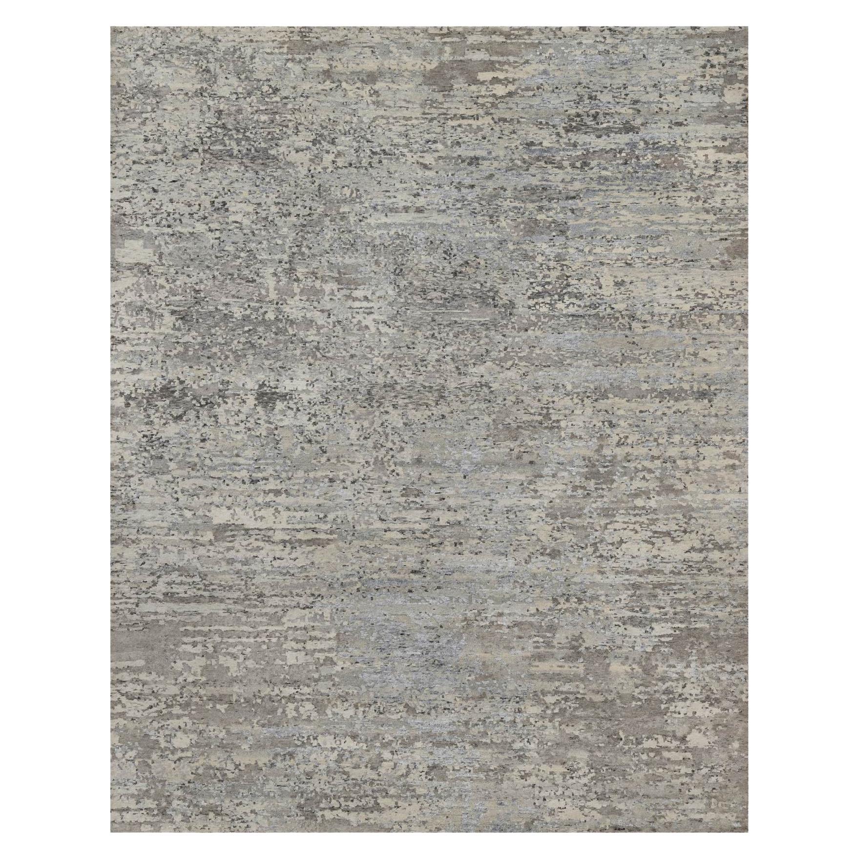 8
x10
2" Elfenbein Zeitgenössisches Muster Handgeknüpft Natürlich Ungefärbt Wollteppich