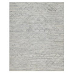 8'x10'2" Elfenbein Modernes Design Hand geknüpft Hand gesponnen undyed natürliche Wolle Teppich