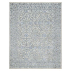 8'x10'2" Lin White Persian Design Wool and Plant Based Silk Hand Knotsted Rugs (Tapis en laine et soie à base de plantes)