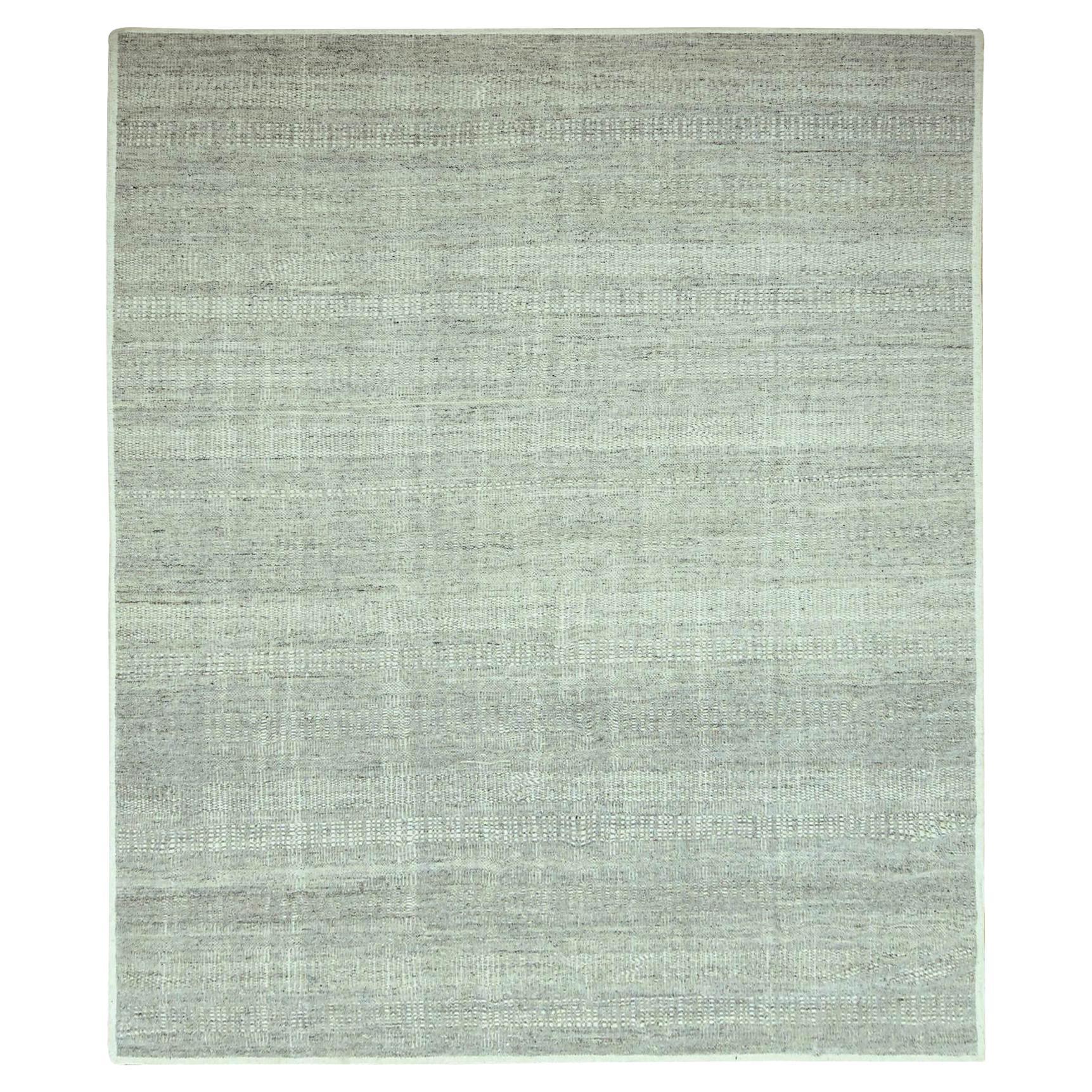 8
x10
2" Misty Grau Hand geknüpft Distressed oxidiert Gras Design reine Wolle Teppich