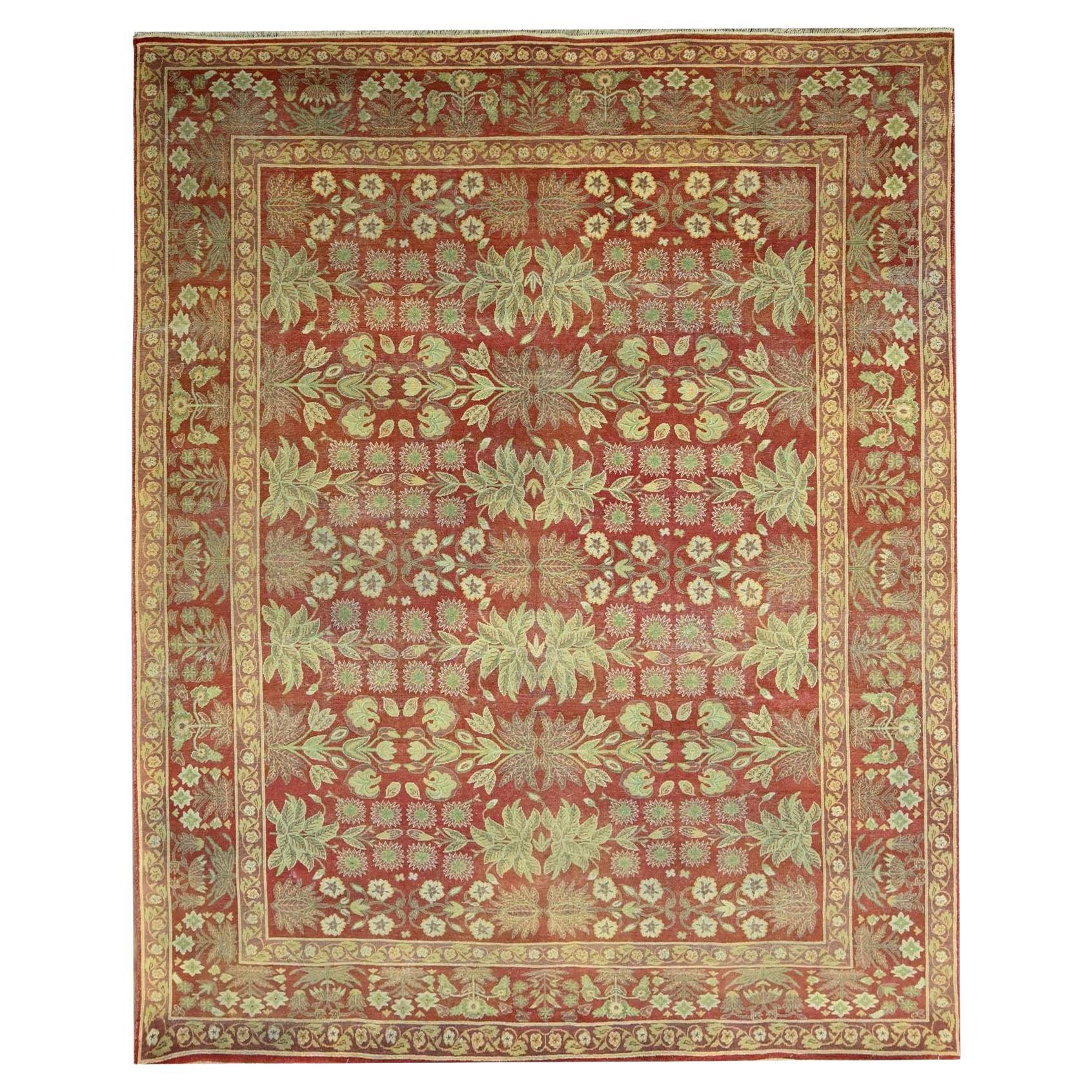 8
x10
2" Rot Original Mughal Design Agra 100% Wolle Hand geknüpft Orientteppich im Angebot