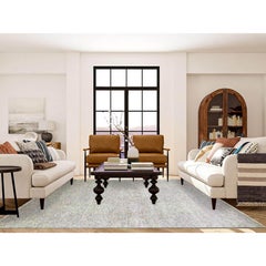 8'x10'2" Stone Gray, Modern Salt and Pepper Design, Pure Wool Hand Knotted Rug