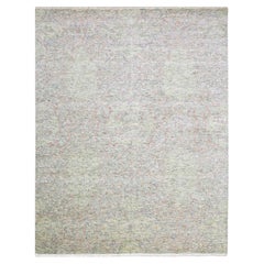 8'x10'2" Stone Gray, Modernes Salz und Pfeffer Design, Reine Wolle Handgeknüpft Teppich
