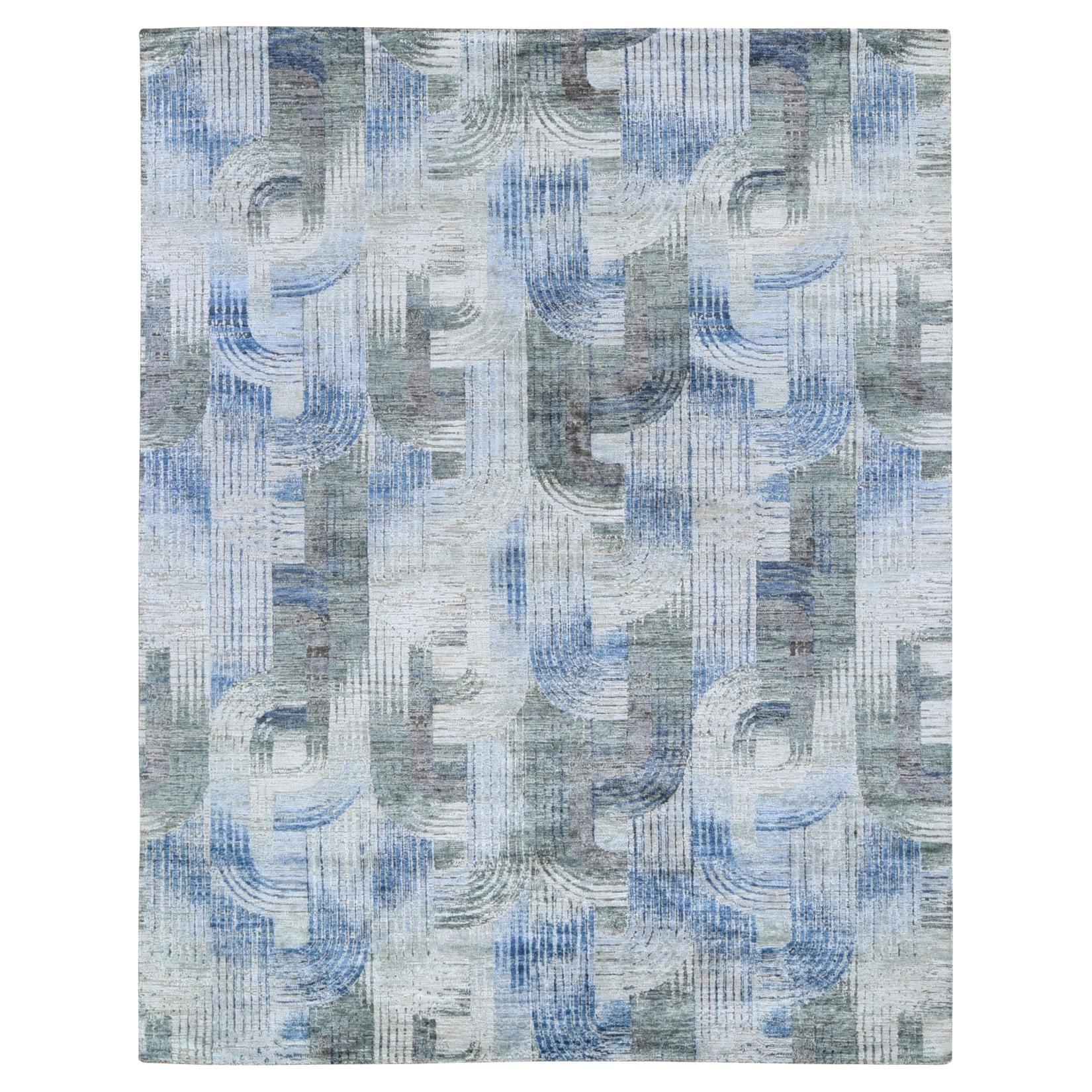 8'x10'2" THE INTERTWINED PASSAGE Tappeto orientale annodato a mano in seta e lana