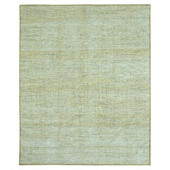 8'x10'2" Yellow 100% Wool Oxidized and Distressed Grass Design Hand Knotted Rug