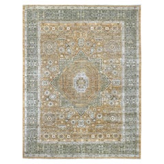8'x10'3" Brown 14th Century Mamluk Dynasty Pattern Hand Knotted Pure Wool Rug