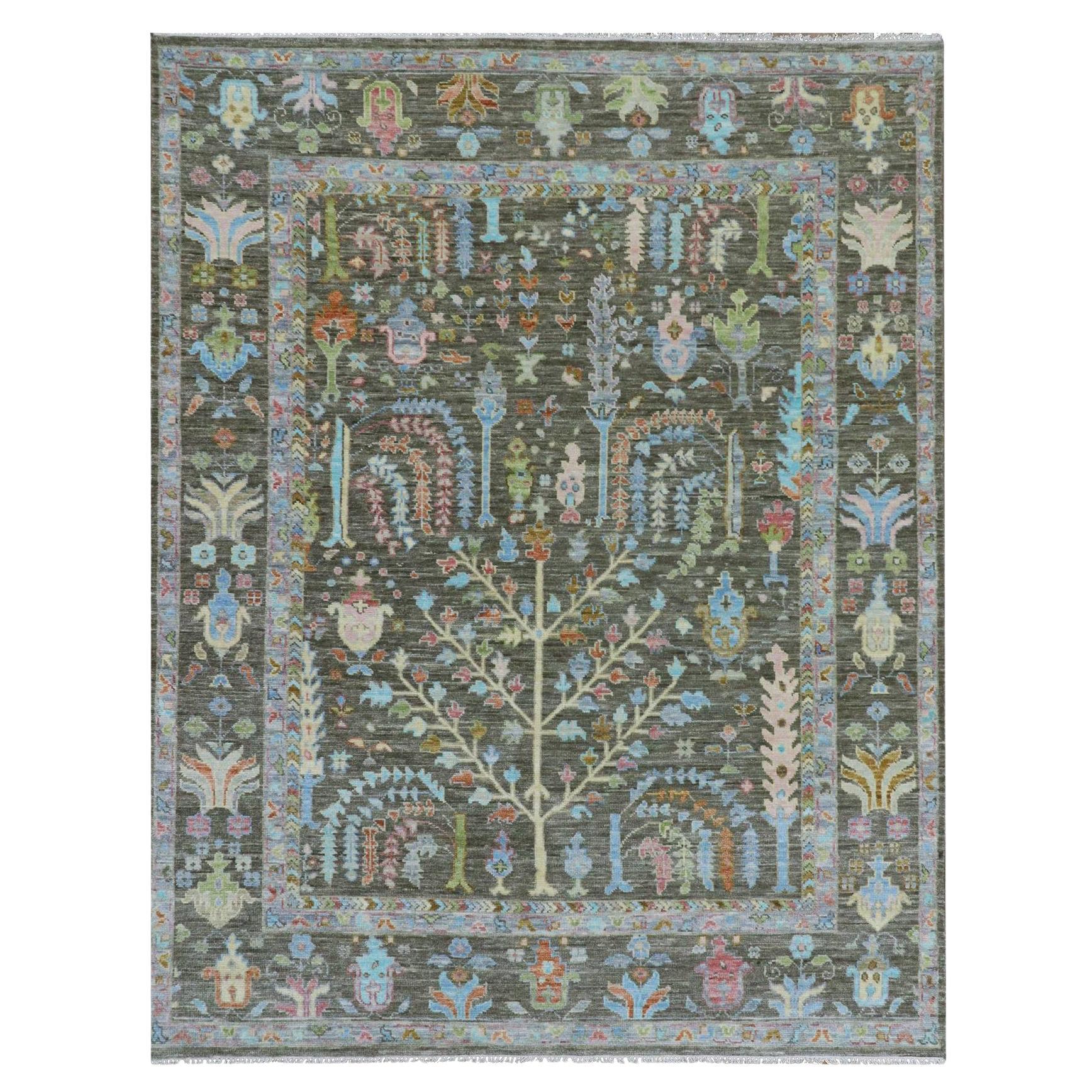 8'x10'3" Brown, handgeknüpft, 100% Wolle, üppiger Flor, Oushak Webteppich im Angebot