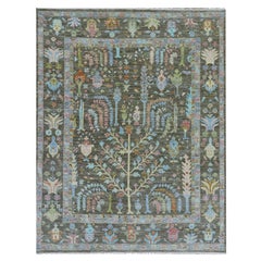 8
x10
3" Marrone, Annodato a mano, 100% Lana, Pile rigoglioso, Tessuto Oushak