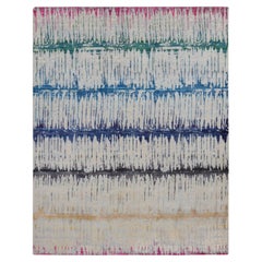 Tappeto The Cardiac Sari in seta con lana testurizzata annodato a mano, colore crema 8'x10'3