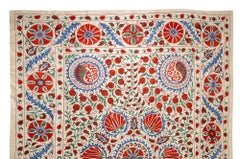 8x10.3 Ft New Suzani Fabric Tapestry, Silk Embroidery Throw, Uzbek Bedspread