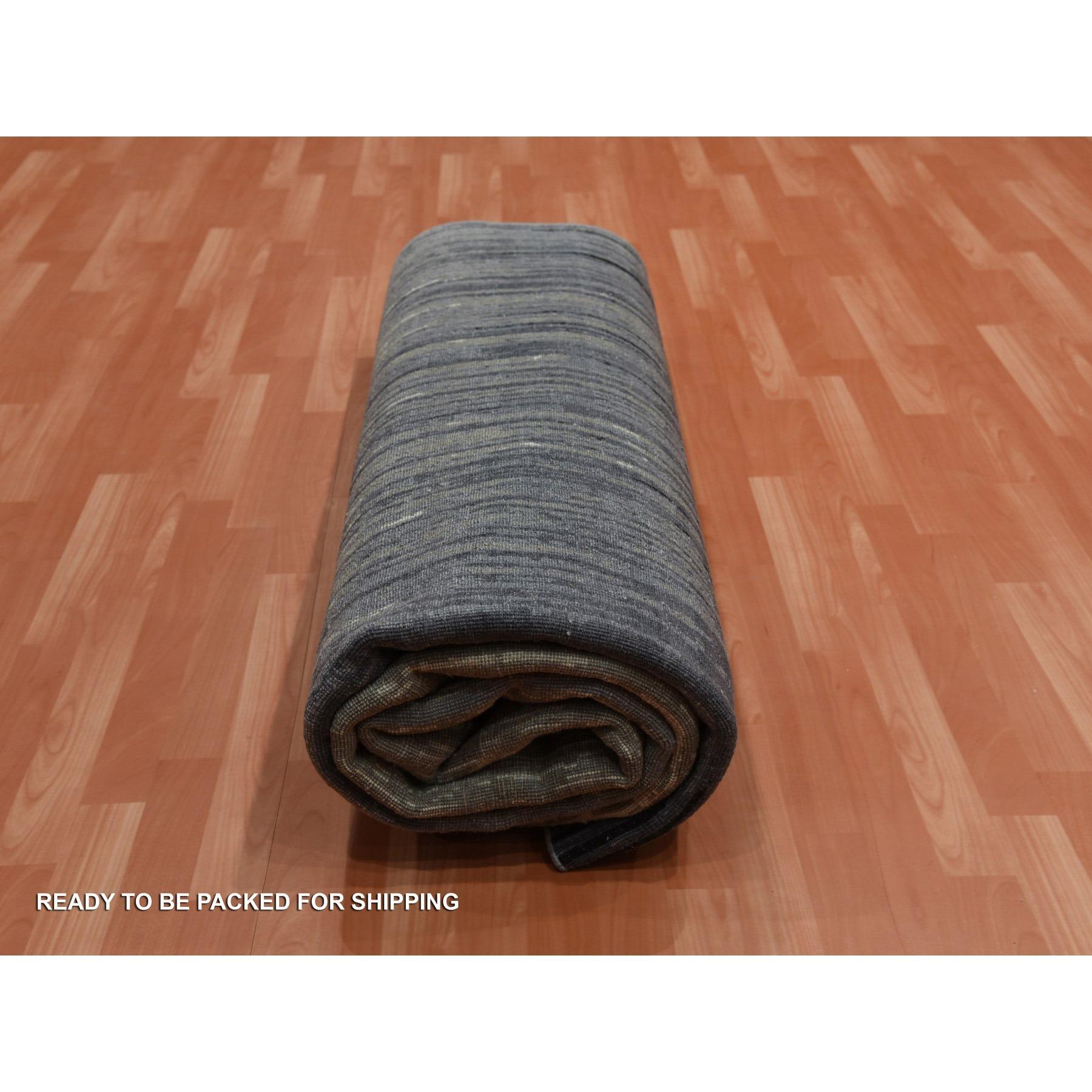 Tappeto orientale in lana annodata a mano con design Ombre moderno grigio e nero 8'x10'3 in vendita 2