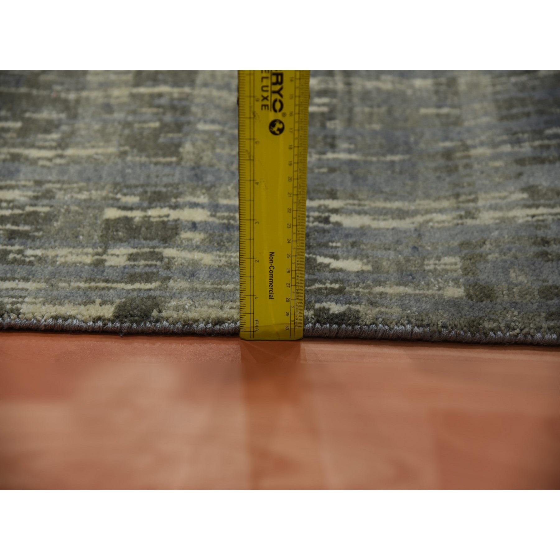Tappeto orientale in lana annodata a mano con design Ombre moderno grigio e nero 8'x10'3 in vendita 3