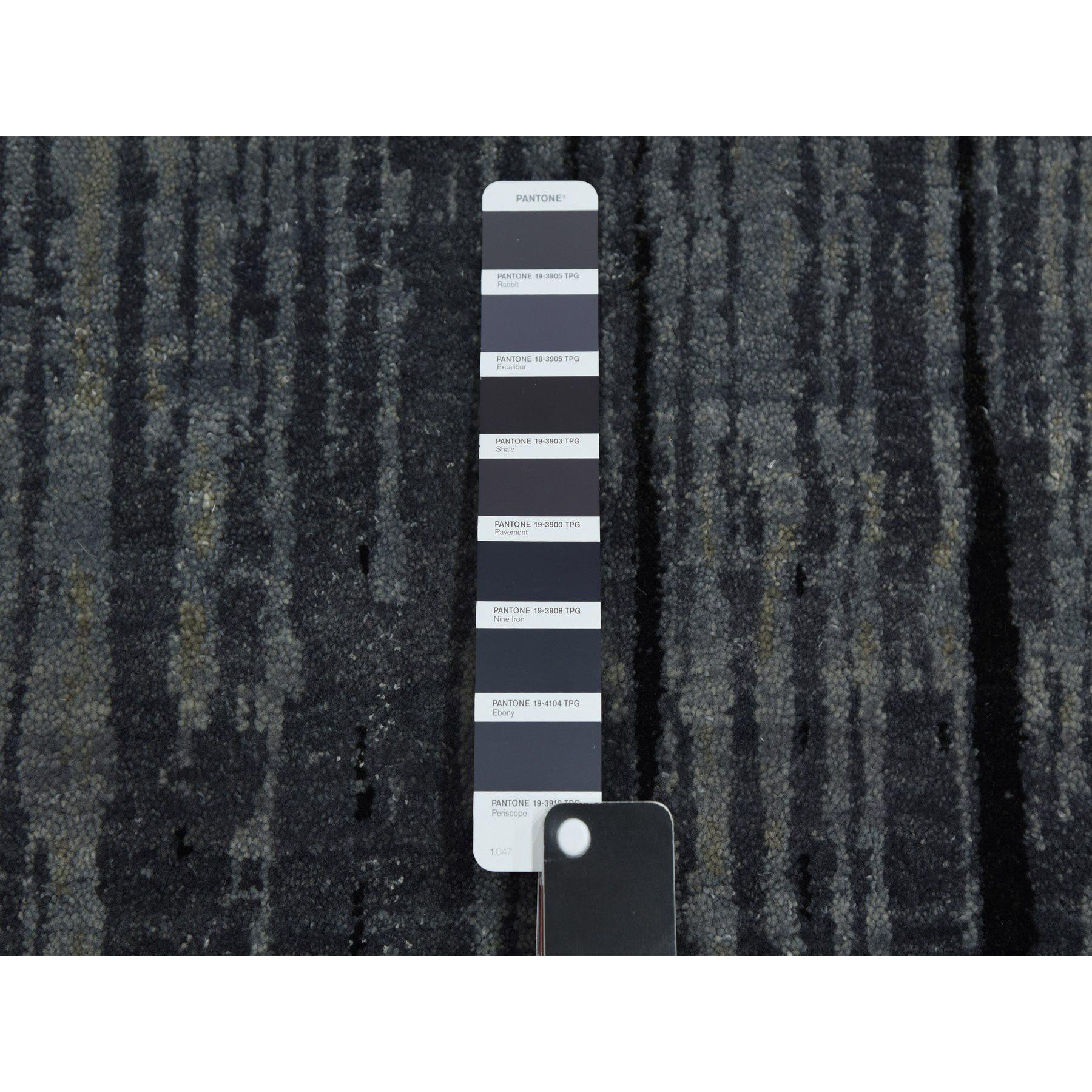 Lana Tappeto orientale in lana annodata a mano con design Ombre moderno grigio e nero 8'x10'3 in vendita