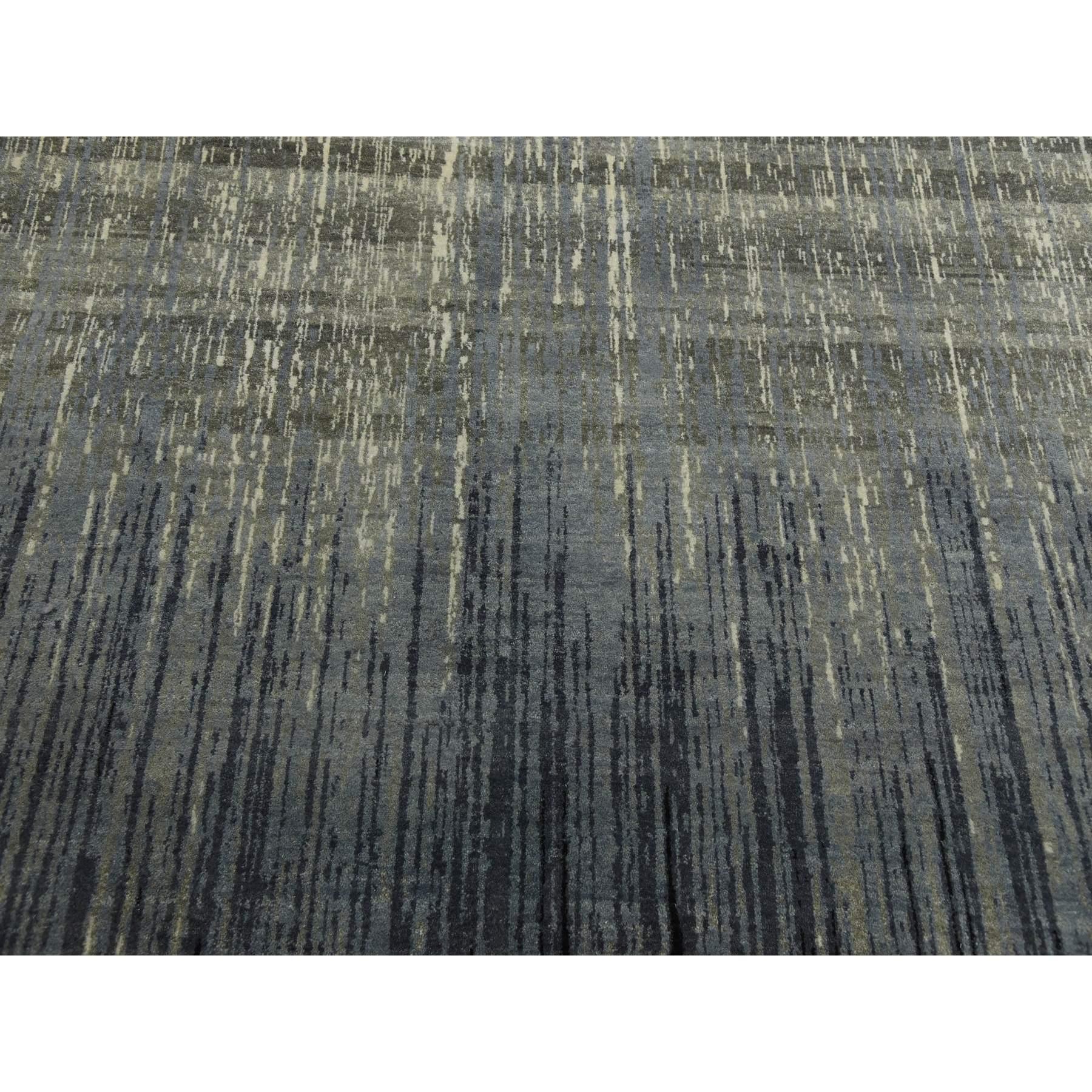 Tappeto orientale in lana annodata a mano con design Ombre moderno grigio e nero 8'x10'3 in vendita 1
