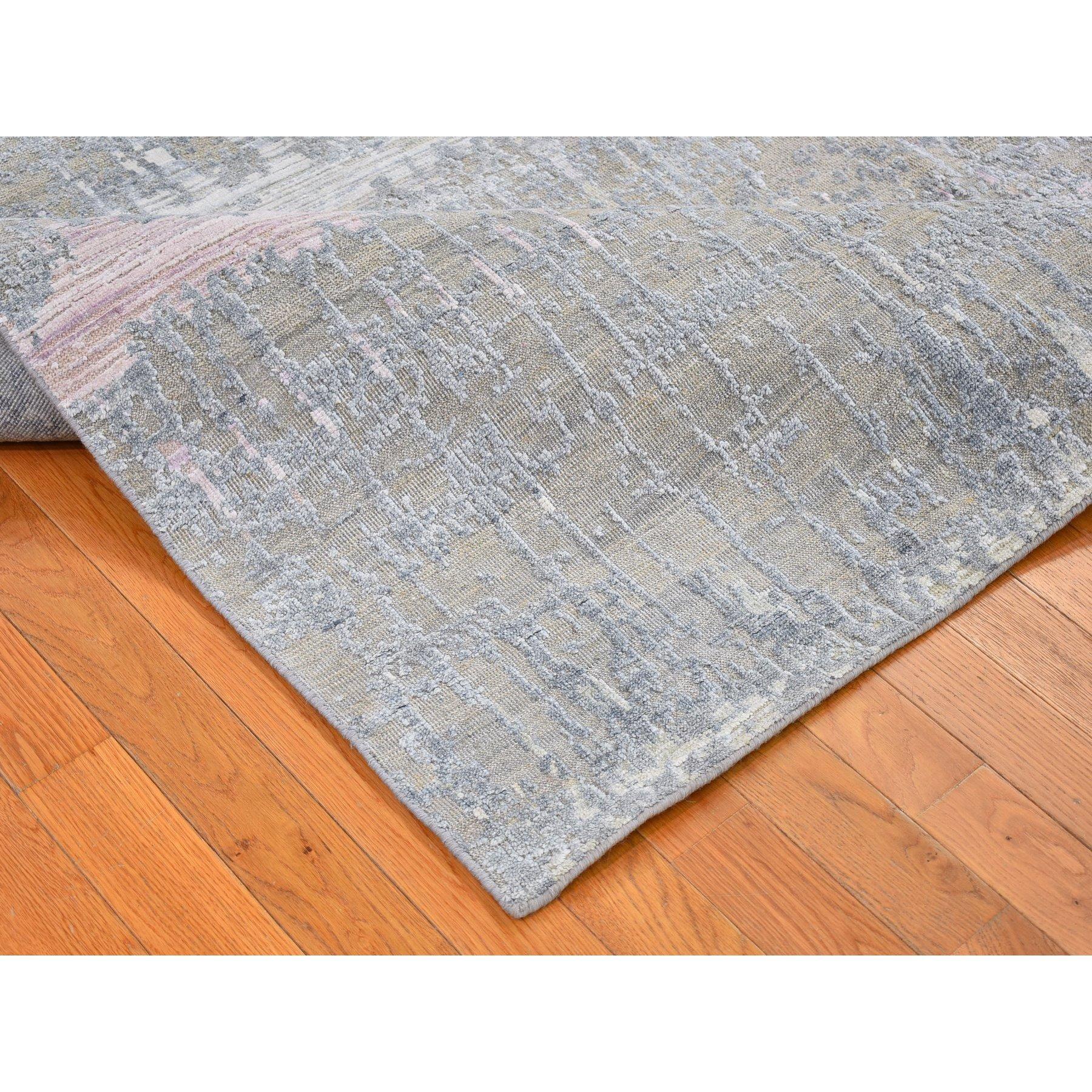XXIe siècle et contemporain Tapis noué à la main en laine et soie texturée 8'x10'3