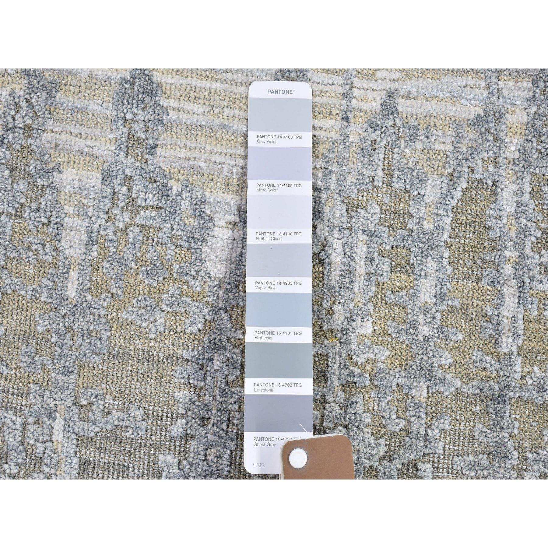 Soie Tapis noué à la main en laine et soie texturée 8'x10'3