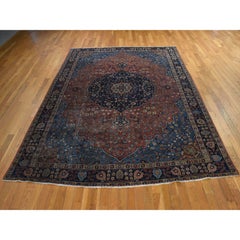 8'x10'3" Red Antique Farsian Tabriz Hand Knotted Wool Even Wear Oriental Rug