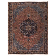 8'x10'3" Red Antique Farsian Tabriz Hand Knotted Wool Even Wear Oriental Rug