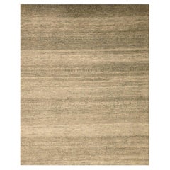 8'x10'3" Stone Gray Modern Grass Design Undyed Natural Wool Hand Knotted Rug