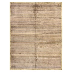 8'x10'4" Gray Pure Silk Textured Abrash Design Modern Hand Knotted Oriental Rug