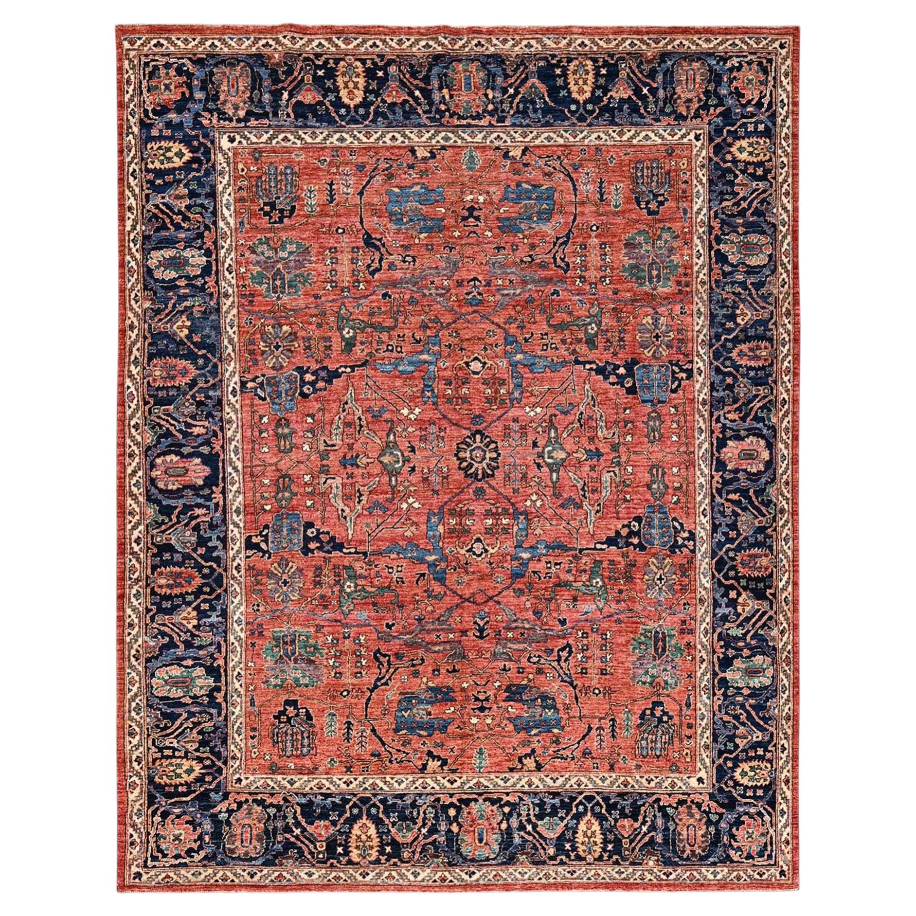 8'x10'4" Red Aryana Grade Bijar Garus Design Hand Knotted All Wool Oriental Rug