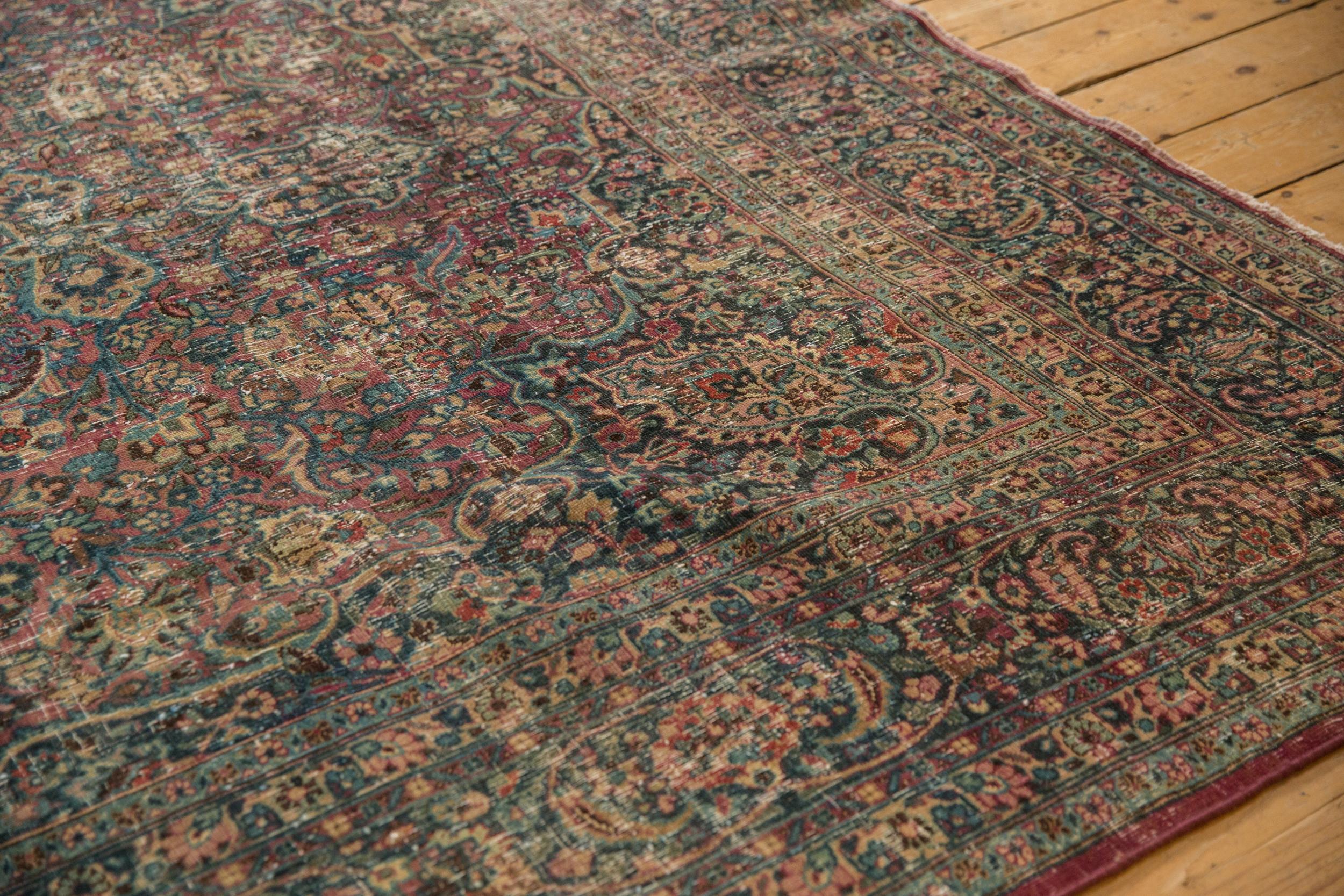 Hand-Knotted Vintage Distressed Meshed Carpet