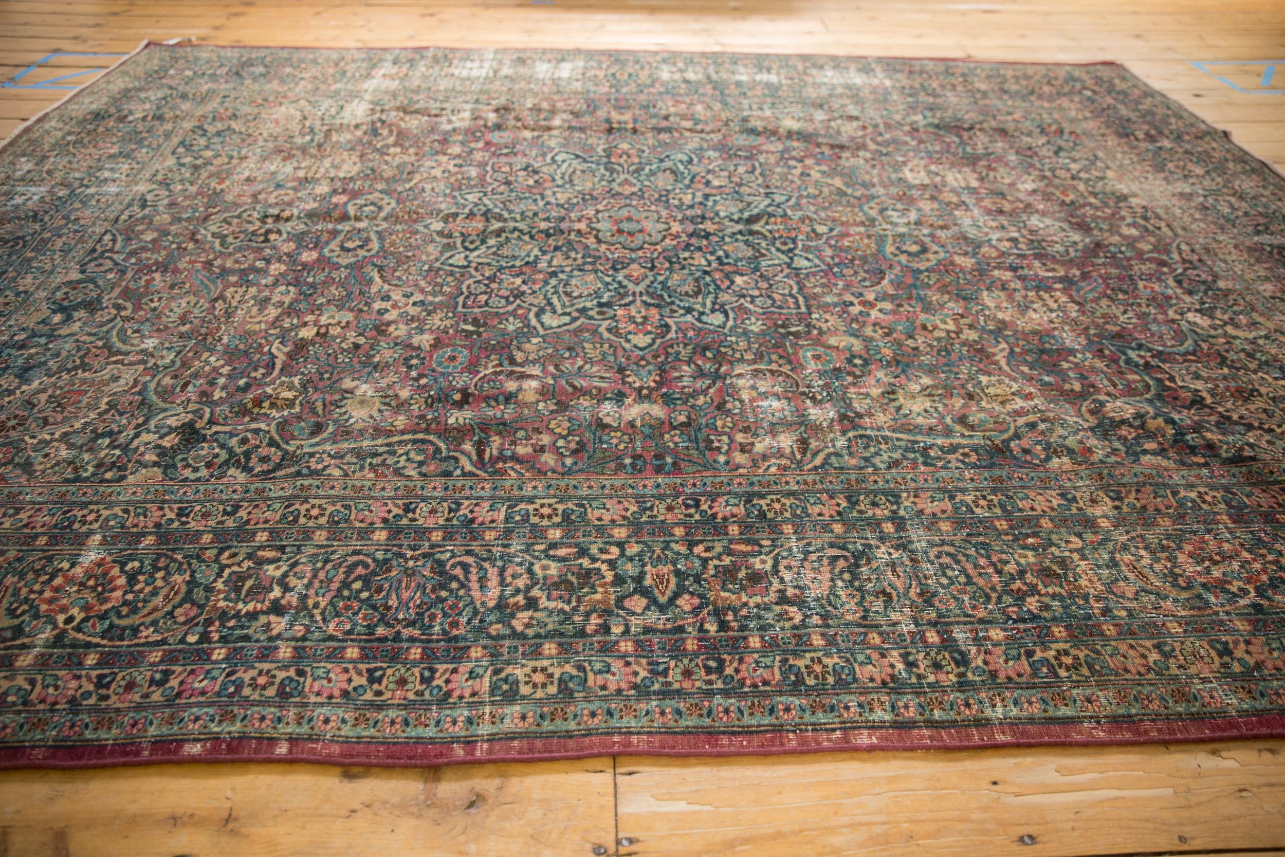 Vintage Distressed Meshed Carpet In Good Condition In Katonah, NY