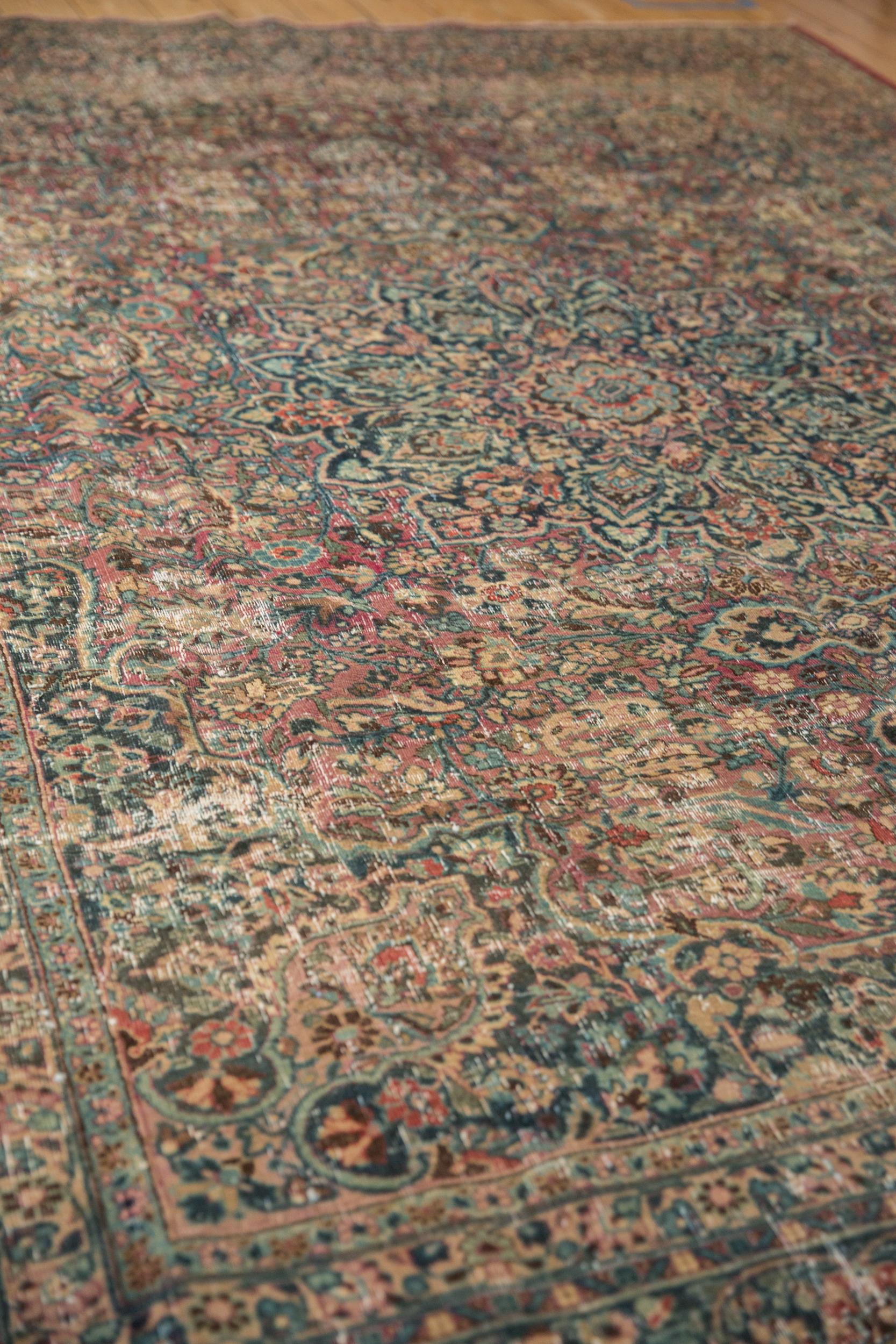 Mid-20th Century Vintage Distressed Meshed Carpet