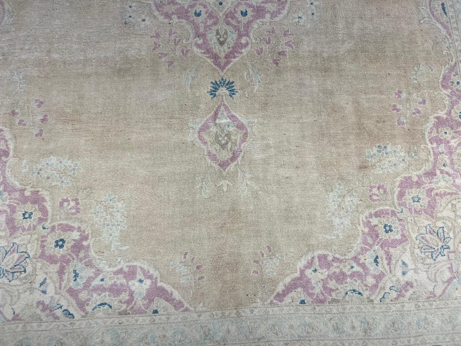 8x10.6 Ft Handmade Vintage Turkish Oushak Rug, Unique Antique Washed Carpet For Sale 4