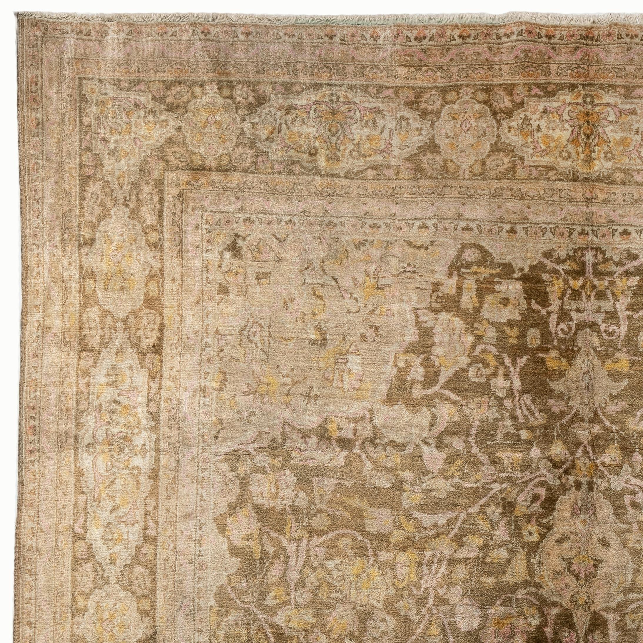 Country Tappeto Sivas turco semi antico 8x10,6 Ft, vellutato in lana in vendita