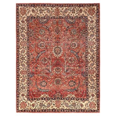 Tappeto orientale in lana annodata a mano 8
x10
6" rosso Aryana Grade Sickle Leaf Design