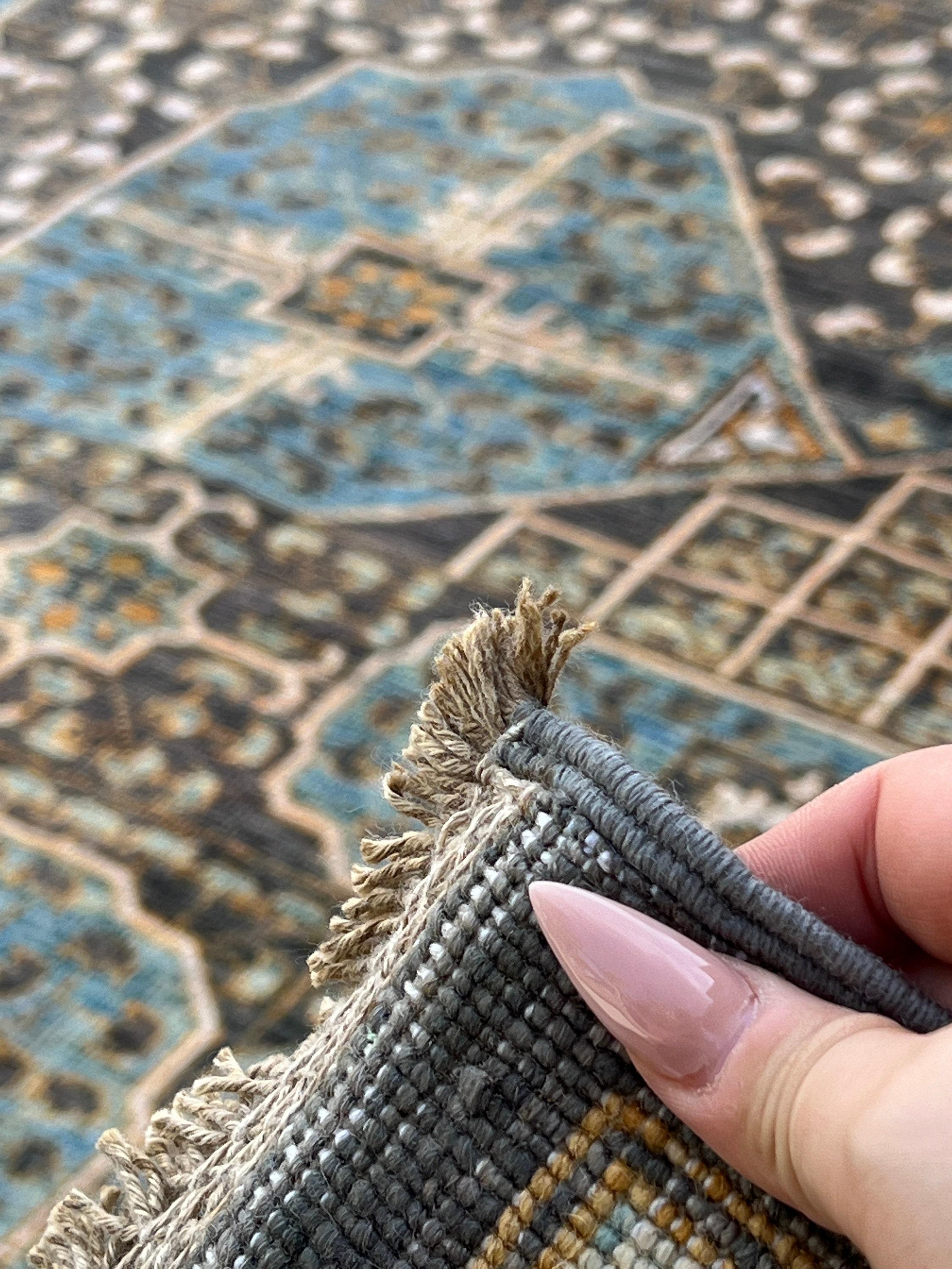 Tapis afghan noué à la main Premium Fair Trade de laine filée à la main en vente 1