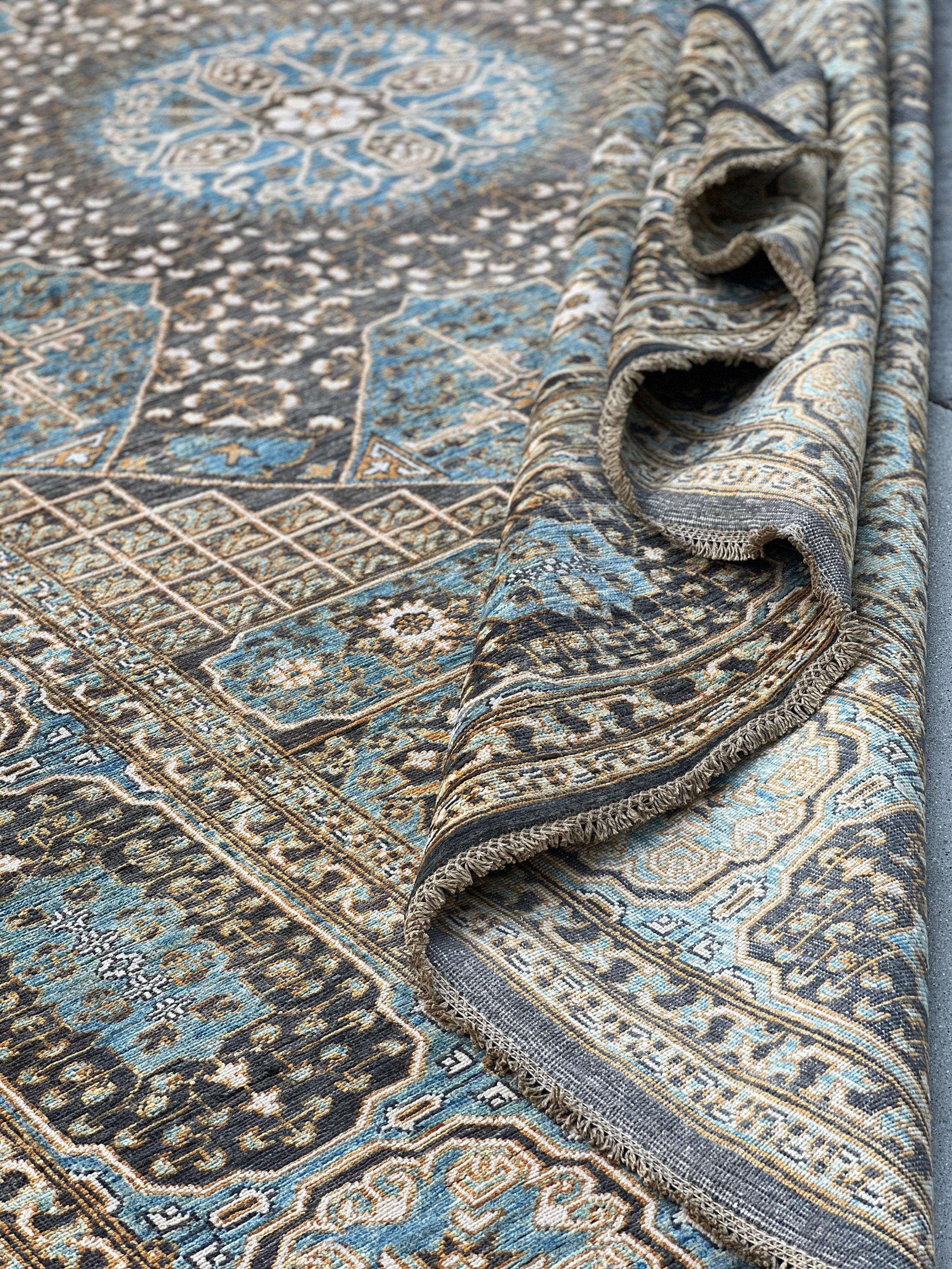 XXIe siècle et contemporain Tapis afghan de luxe noué à la main Mamluk en laine afghane filée à la main en vente