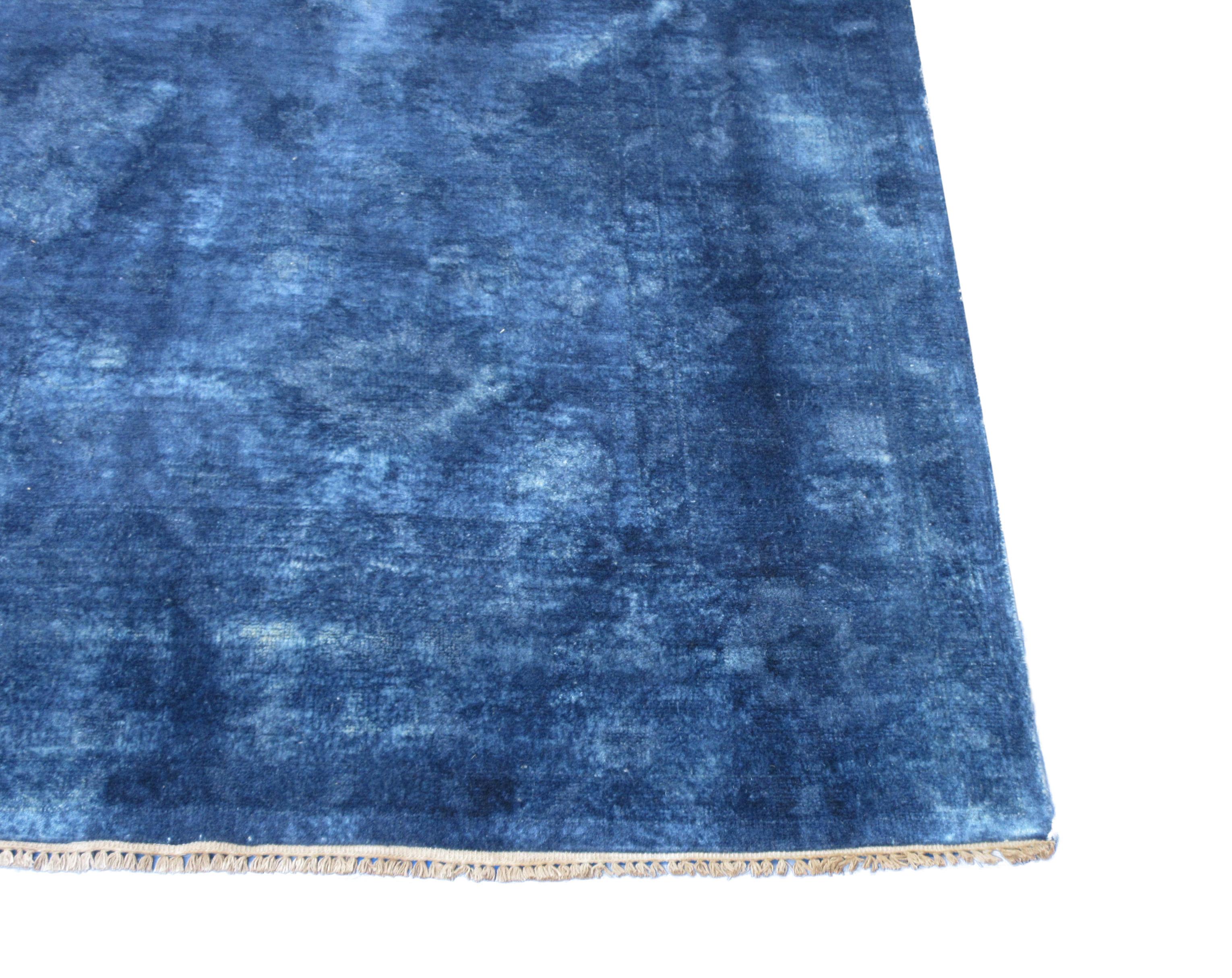 Blue Overdye Oushak In New Condition For Sale In Laguna Hills, CA
