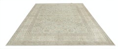 8x11 ft Handknotted Large Area Rug. 100% Wool. Traditional Beige Carpet