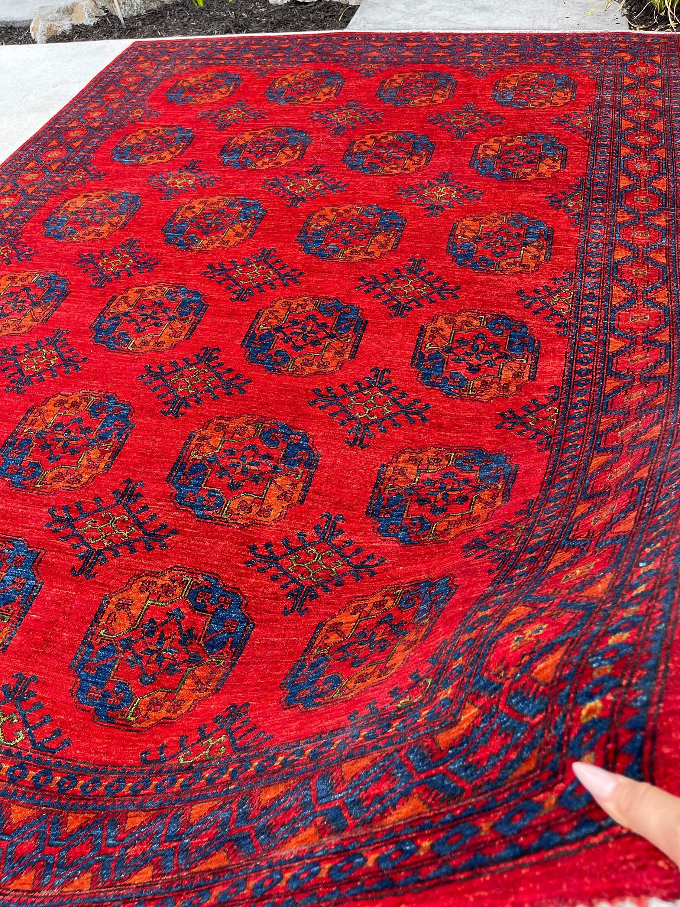 8x11 Hand-Knotted Afghan Rug Premium Hand-Spun Afghan Wool Fair Trade For Sale 2
