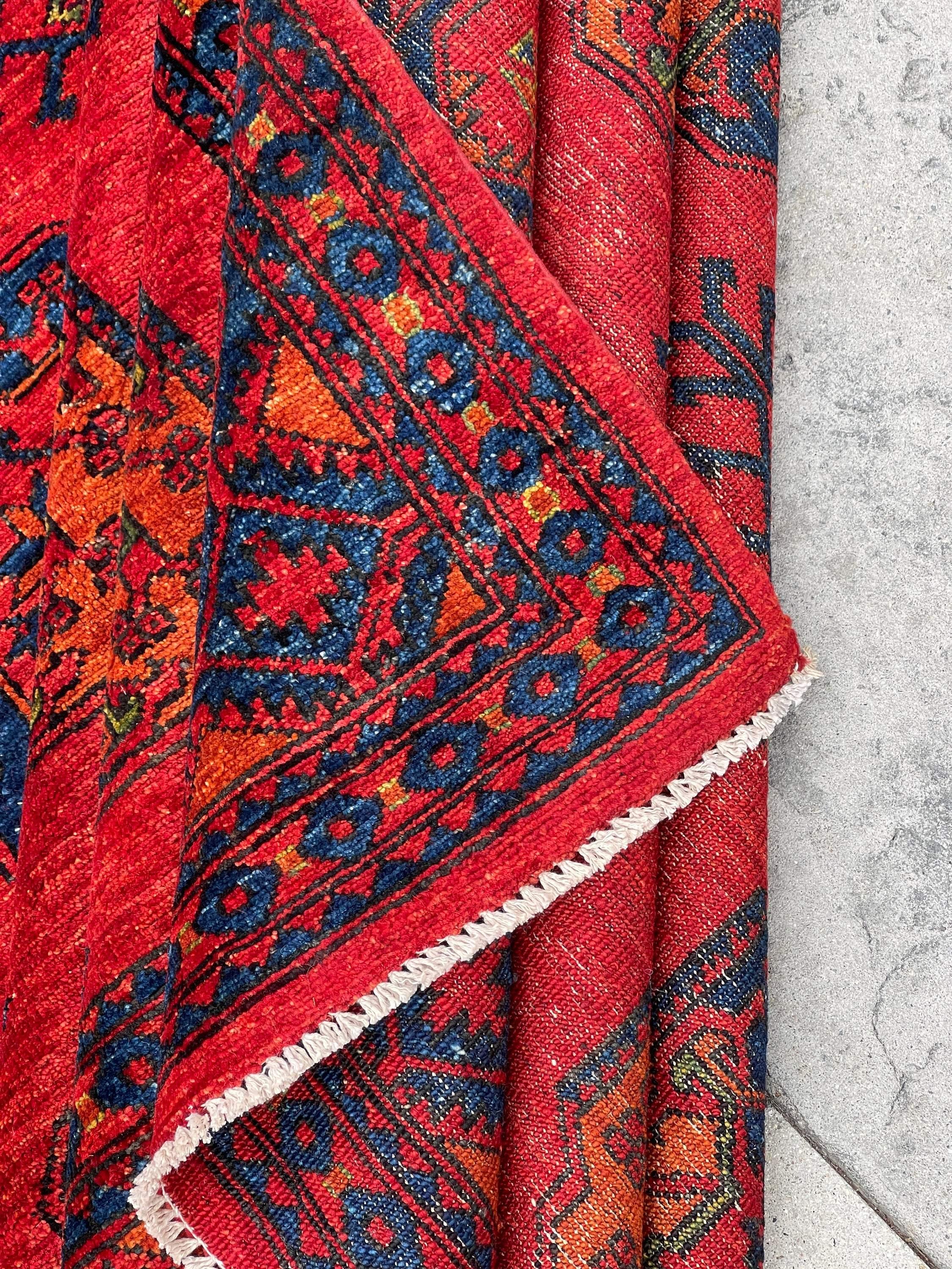 8x11 Hand-Knotted Afghan Rug Premium Hand-Spun Afghan Wool Fair Trade For Sale 3